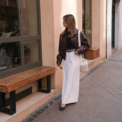 Vintage Rouge – Rento Lyhyt Nahkatakki